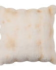 Coussin blanc et beige effet fourrure 45x45 cm KAELA