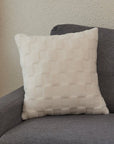 Coussin écru à motifs carrés 45x45 cm PARME