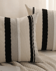 Coussin texturé noir et blanc écru 45x45 cm NEXUS