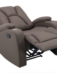 Fauteuil relax en tissu en microfibre marron CLARENCE