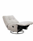 Fauteuil relax pivotant en velours chiné beige LISON
