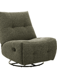 Fauteuil relax pivotant en velours texturé vert kaki LISON