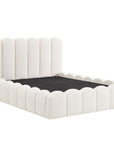 Lit coffre en tissu bouclette beige 140x190 cm RITA