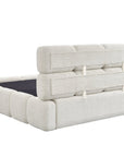 Lit coffre en tissu bouclette beige 160x200 cm BUBBLE