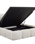 Lit coffre en tissu bouclette beige 160x200 cm BUBBLE