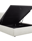 Lit coffre en tissu bouclette beige 160x200 cm MELY