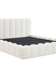 Lit coffre en tissu bouclette beige 160x200 cm RITA