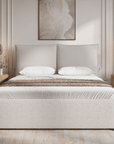 Lit coffre en tissu bouclette beige 180x200 cm MELY