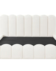 Lit coffre en tissu bouclette beige 180x200 cm RITA