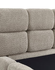 Lit coffre en tissu bouclette taupe 140x190 cm BUBBLE