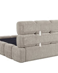 Lit coffre en tissu bouclette taupe 140x190 cm BUBBLE