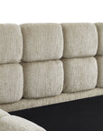 Lit coffre en velours chiné taupe 180x200 cm BUBBLE
