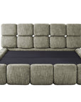Lit coffre en velours chiné vert olive 180x200 cm BUBBLE