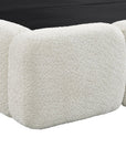 Lit coffre tissu bouclette beige 180x200 cm BUBBLE