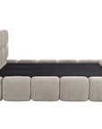 Lit coffre tissu bouclette taupe 180x200 cm BUBBLE