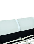 Lit en simili cuir blanc avec LED 140x190 cm ZEDA