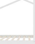Lit gigogne cabane en bois blanc 90 x 190 cm MILIO