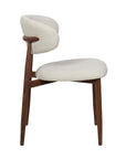 Lot de 2 chaises en tweed écru pieds en métal marron FLAVIA