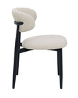 Lot de 2 chaises en tweed écru pieds en métal noir FLAVIA