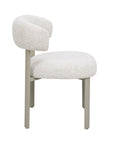 Lot de 2 chaises en velours tissé écru pieds en métal gris LOUISA