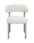 Lot de 2 chaises en velours tissé écru pieds en métal gris LOUISA
