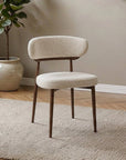 Lot de 2 chaises en velours tissé écru pieds en métal marron JULES