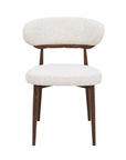 Lot de 2 chaises en velours tissé écru pieds en métal marron JULES