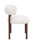 Lot de 2 chaises en velours tissé écru pieds en métal marron LOUISA
