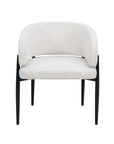 Lot de 2 chaises en velours tissé écru pieds en métal noir DIANA