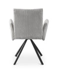 Lot de 2 chaises pivotantes en velours gros côtelé gris HOLLY
