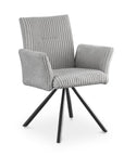 Lot de 2 chaises pivotantes en velours gros côtelé gris HOLLY