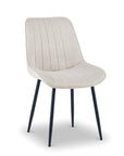 Lot de 4 chaises en tissu beige LOREVA