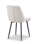 Lot de 4 chaises en tissu beige LOREVA
