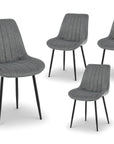 Lot de 4 chaises en tissu gris LOREVA