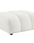Pouf en tissu bouclette écru AELIS
