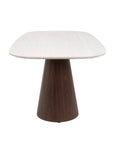 Table à manger 200cm en céramique beige pieds marron 8 personnes 200cm ELWEN