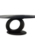 Table à manger en verre trempé noire 10 personnes 240cm CELIA