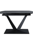 Table à manger extensible en céramique noire 8 personnes 120-180 cm ELIAD