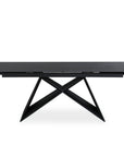 Table à manger extensible en céramique noire effet marbre 12 personnes 180-260 cm GABRIEL