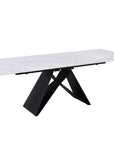 Table à manger extensible en métal noir avec plateau en céramique blanc 160-240 cm HELSINKI