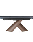Table à manger extensible pieds métal marron plateau céramique 180-240 cm MILANO