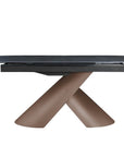 Table à manger extensible pieds métal marron plateau céramique 180-240 cm MILANO