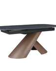 Table à manger extensible pieds métal marron plateau céramique 180-240 cm MILANO