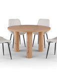 Table à manger ronde effet bois 120cm LORINA