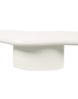 Table basse ovale en béton brossé blanc plateau asymétrique ZELINE