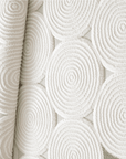 Tapis à motifs rond blanc écru 154 x 230 cm CLARA
