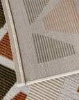 Tapis beige à motifs géométriques verts et terracotta 200 x 290 cm IONA