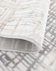 Tapis beige à motifs striés gris 160 x 230 cm PEKIN