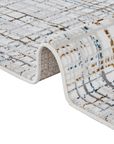 Tapis motif quadrillage beige et bleu 200 x 290 cm GRIND