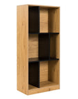 Bibliothèque design en bois noir et chêne 6 niches OFELIA